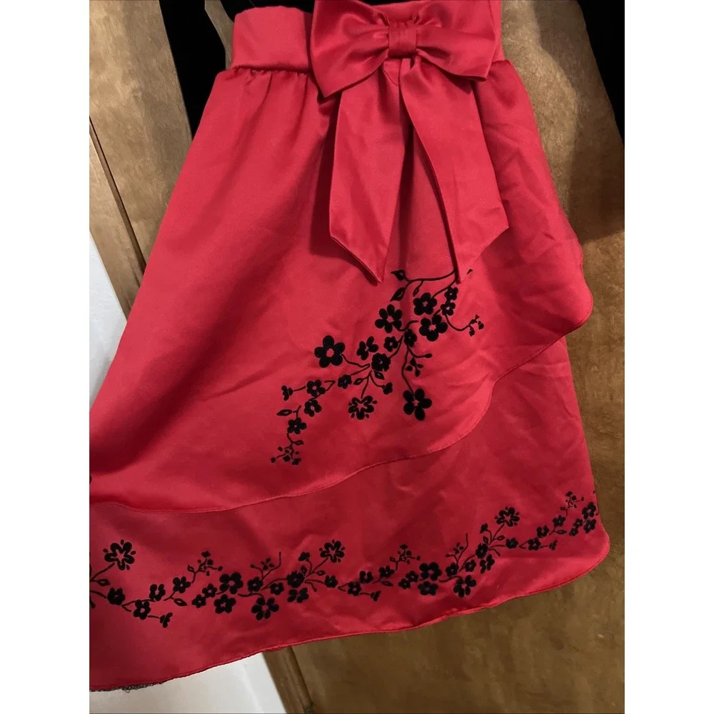Rare Editions Girls Red Black Holiday Dress Size 7 Party 33